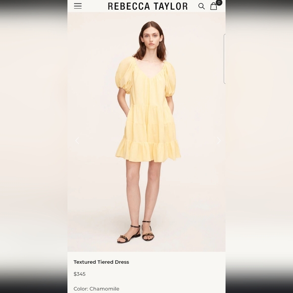 REBECCA TAYLOR Silk & Cotton Textured Tiered Mini Dress - Size M - Picture 16 of 16